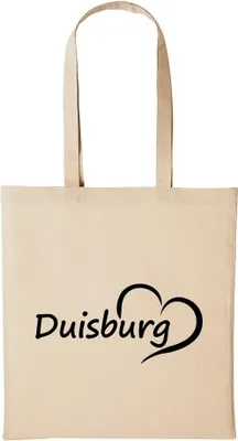 Produktbild von Huuraa Baumwollbeutel Duisburg Geschenk Einkaufstasche Natural 10 Liter Baumwolle Duisburg Accessoire