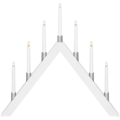 Produktbild von Best Season LED-Fensterleuchter "Tall-A" 7flammig Material: Holz/Metall, Farbe: weiß,ca.63 x 66cm, 266-48