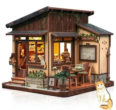 Zdjęcie produktu dla Puzzle 3D drewniane book nook kissa kawiarnia japońska LED prezent