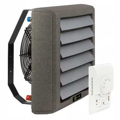 Produktbild von NeoAir EVO 35 Wasser-Lufterhitzer Hallenheizung Set 35 kW mit Wandhalterung und 3-Stufen-Regler mit Thermostat