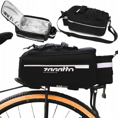 Zdjęcie produktu dla Torba rowerowa sakwa na rower na bagażnik tylna pojemna czarna ZAGATTO