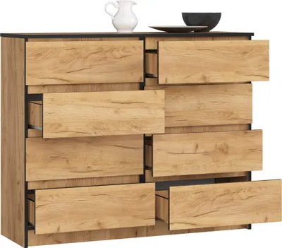 Produktbild von AKORD Furniture Factory OP0LK-120SZ8CRA, Eiche, 8 Schublade(n), Matt, 16 mm, 51 cm, 400 mm