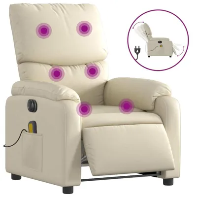 Produktbild von Massagesessel Elektrisch Creme Kunstleder