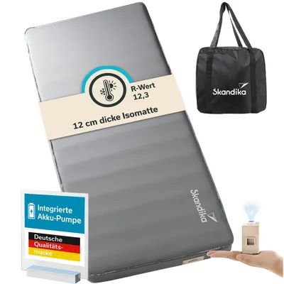 Produktbild von Skandika Isomatte Easy 3D Premium Flex | Luftmatratze für 1 Person, 200 x 85 x 12 cm, USB-C Pumpe, Schaumstoff, Softtouch-Oberfläche
