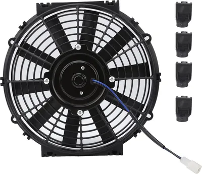 Obrázok produktu pre 10-palcový štíhly elektrický ventilátor, chladič, 24 V, 80 W, 2100 ot/min, 10 rovných lopatiek, univerzálny pre osobné automobily