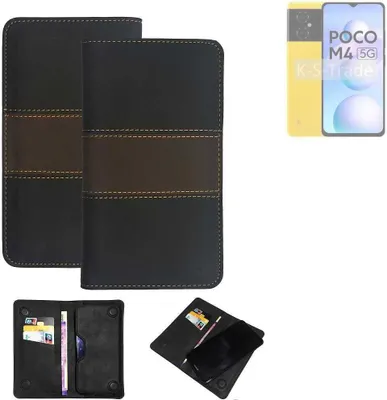 Produktbild von K-S-Trade Hülle Handyhülle kompatibel mit POCO M4 5G Schutzhülle Walletcase Bookstyle Tasche Schutz Case Handytasche Wallet Cover Kunstleder