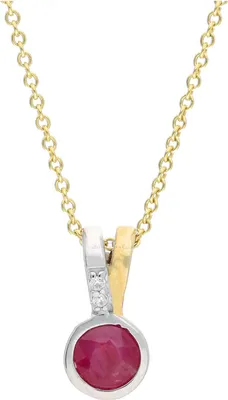 Produktbild von JuwelmaLux Anhänger 333/000 (8 Karat) Weiß- & Gelbgold mit Rubin JL39-02-0243