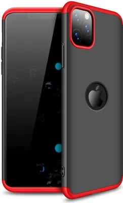 Produktbild von Hülle für iPhone 11 Pro 360 Grad Schutz mit Displayglas Schutzglas Bumper Cover iPhone 11 Pro Farbe: Schwarz, Rot