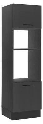 Produktbild von Turin Einbauschrank für Backofen und Mikrowelle in Schwarz - Geräumiger Hochschr