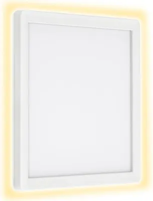 A white LED panel light with a yellow glow around the edges.