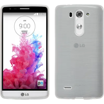 Produktbild von PhoneNatic Case kompatibel mit LG G3 S - weiß Silikon Hülle brushed + 2 Schutzfolien