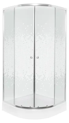 Zdjęcie produktu dla Kabina prysznicowa Kerra PIXEL 90cm WH, półokrągła, biała, z brodzikiem 16cm