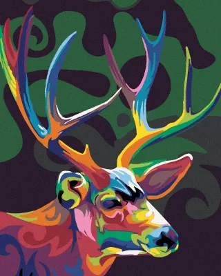 Zdjęcie produktu dla Zuty - Diamond Painting - COLOURFUL DEER, 40x50 cm, rozciągnięte płótno na ramie