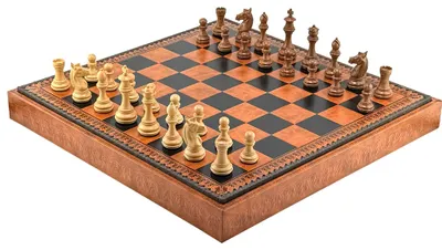 Produktbild von Luxus Schachspiel Palisander 3-in-1 Kunstleder Dame Backgammon Italien