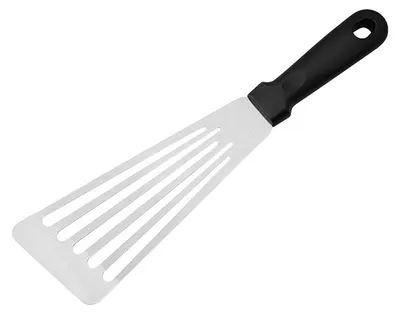 Produktbild von Pfannenwender – Fischwender – Stahlwender – Griff mit Lochschutz – Küchenhelfer-Set – Schwarz