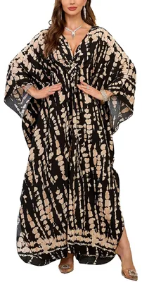Produktbild von Langer Strandkleid im Kaftan-Stil, in Braun