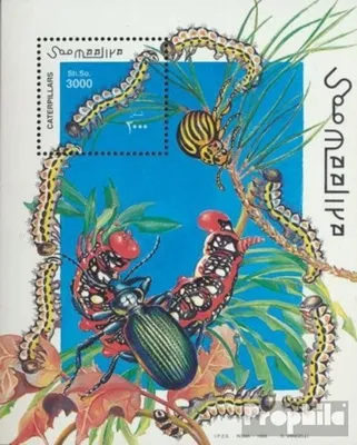 Produktbild von Briefmarken Somalia 1999 Mi Block61 (kompl.Ausg.) postfrisch Raupen