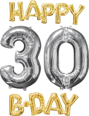 Produktbild von amscan Folienballon Happy Bday 30 4 Teile