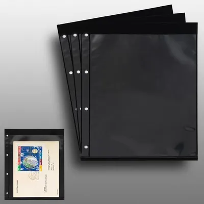Produktbild von Prophila Collection 3 doppelseitige Einsteckblätter schwarz 1zeilig