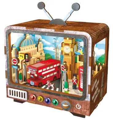 Zdjęcie produktu dla 2Kids Toys: Trójwymiarowa drewniana układanka "Retro TV", Londyn