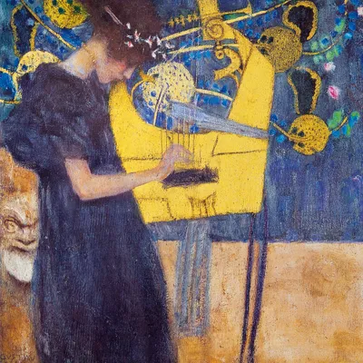 Obrázek produktu pro Gustav Klimt art print obraz - Hudba, 1895 (100 x 100 cm)