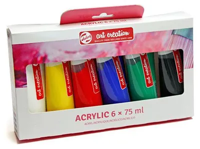 Zdjęcie produktu dla Talens 3582806M, Czarny, Niebieski, Zielony, Czerwony, Biały, Żółty, Farba akrylowa, Płynny, 75 ml, 5 szt.