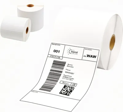 Imagen del producto de Etiquetas térmicas, de 100 x 150 mm, 500 unidades por rollo, perforadas, para impresoras