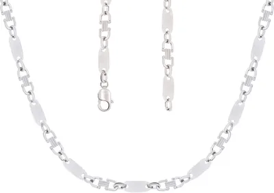 Produktbild von 925er Sterling Silber Plattenkette Massiv 12 mm 60 cm