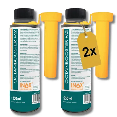 Produktbild von INOX® Oktan Booster, 2 x 250ml Additiv verbessert Oktan Zahl, Startverhalten