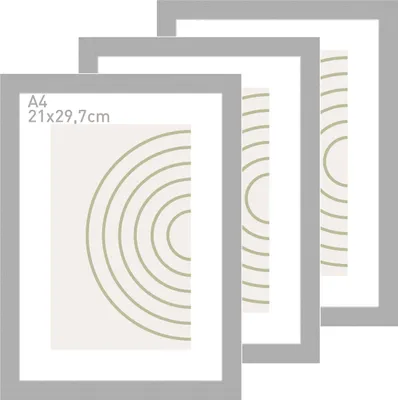 Produktbild von accent by nielsen Holz Bilderrahmen Velino, Silber, 21 x 29,7 cm (A4) (3er Set)