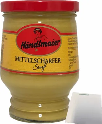 Produktbild von Händlmaier mittelscharfer Senf (250ml Glas) + usy Block