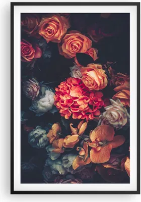 Produktbild von Gerahmtes Poster - Schwarzer Rahmen - Blumenstrauß Blumen Rosen - 61x91,5 cm - Wand Bild - Wanddeko - Wandbilder - Kunstposter - Wandposter - Bilderrahmen - Bilder - Kunstdruck - P2BPA61x91-5002