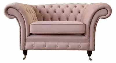 Produktbild von Chesterfield Design Sessel Rosa Polster Luxus Textil Couchen 1 Sitzer