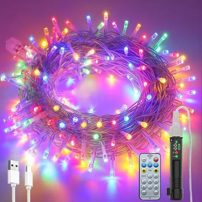 Lichterkette 10m 100 LEDs bunt für außen