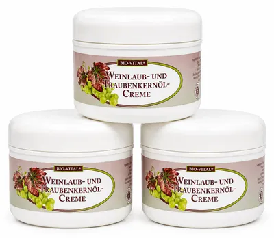 Produktbild von BIO-VITAL Weinlaub- & Traubenkernöl-Creme Körpercreme. 250 ml (3 Pack)
