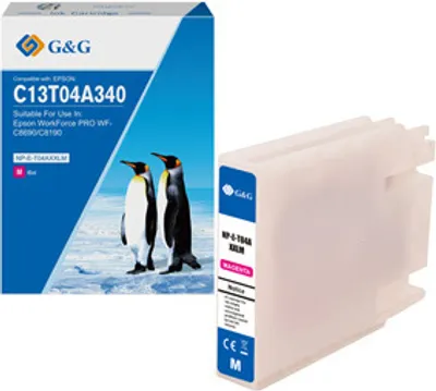 Obrázok produktu pre Kompatibilný atrament G&G s C13T04A340, NP-E-T04AXXLM-A, purpurový, 8000s