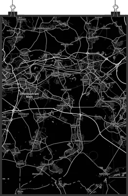 Produktbild von Mr. & Mrs. Panda Bild Obertshausen DIN A4 - Geschenk, wanddeko, Wandbild, Stadt, drucke, Plakat, Dorf Karte Landkarte Map Stadtplan, Deko
