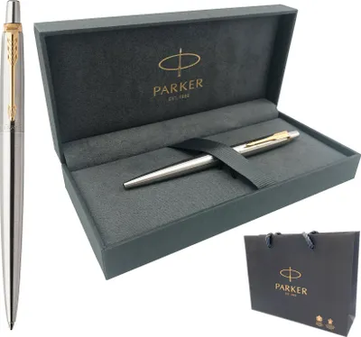Produktbild von Parker Jotter Stainless Steel GT Silber-Gold Kugelschreiber + Geschenkbox Parker