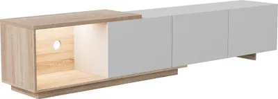 Obrázek produktu pro Fortuna Lai TV stolek, TV stolek se zásuvkami, moderní TV stolek s úložným prostorem, TV stolek do obývacího pokoje a jídelny, bílý, 240 x 38 x 44 cm