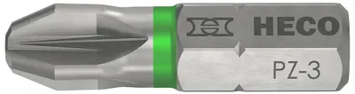 Produktbild von Pozi-Drive-Bits HECO PZD-3 grüner Code - Packung mit 10 - 57106