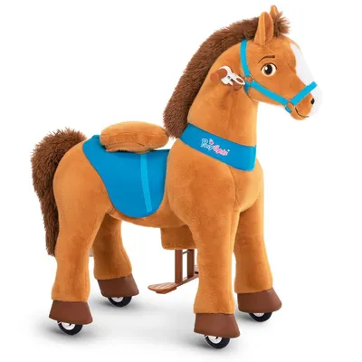Image de PonyCycle Modèle E Cheval à Monter avec roulettes Cheval à Bascule avec Frein (Brun/Taille 4 pour 4-7 Ans) Cheval Jouet pour Enfant - E437