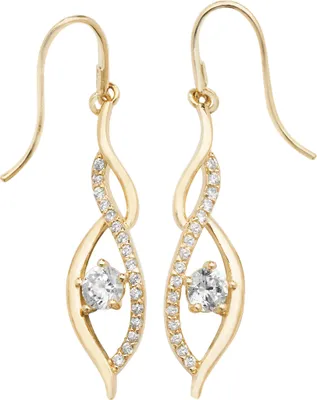 Image de Boucles d'Oreilles Femme Or 375/1000 avec Oxyde de Zirconium - 32mm*6mm; TRS27184