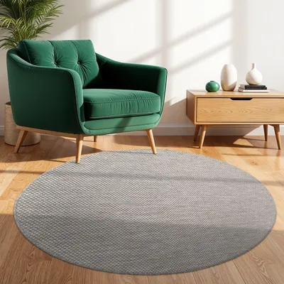 Produktbild von TT Home Teppich Für Outdoor Küchenteppich Balkon Terrasse Unifarbenes Design Modern Größe 160 cm Rund