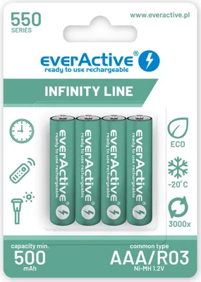 Image de everActive RECHARGEABLE BETTERIES 550 mAH 4 PCS.