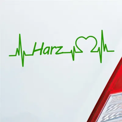 Produktbild von Auto Aufkleber Harz Puls Herzschlag mit Ferien Region Motiv 19x6 cm Hellgrün Sticker Heckscheibenaufkleber