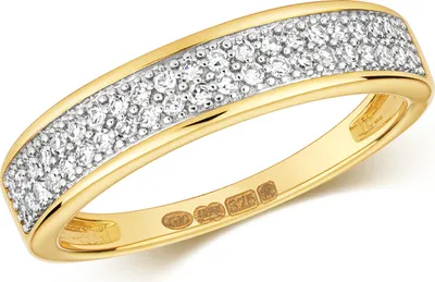 Produktbild von Funkelndes Feuer 9 Karat (375) Gold Halb Eternity Damen - Diamant Ring Brillant-Schliff 0.20 Karat H - I1, 57 (18.1); TRS319139KYRSP