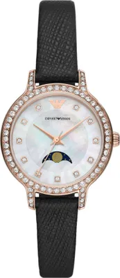 Produktbild von Emporio Armani Damen Armbanduhr Mondphase Roségold/Schwarz AR11514