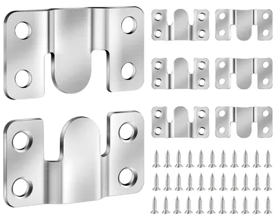Produktbild von robuste Edelstahl-Bilderrahmenaufhänger – ineinandergreifend für Fotos, Spiegel, Wandhalterungen und Möbelhalterungen (54 mm × 30 mm)
