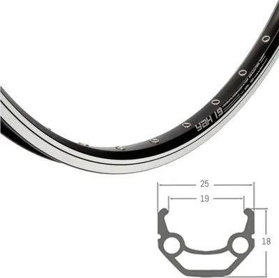 Produktbild von windmeile | Schürmann YAK Felge, 28 Zoll, in Schwarz, ungeöst, Hohlkammerfelge, Autoventil/ Schrader-Ventil, E-Bike, Elektro Fahrrad, Pedelec