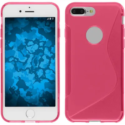 Produktbild von PhoneNatic Case kompatibel mit Apple iPhone 7 Plus / 8 Plus - pink Silikon Hülle S-Style + 2 Schutzfolien